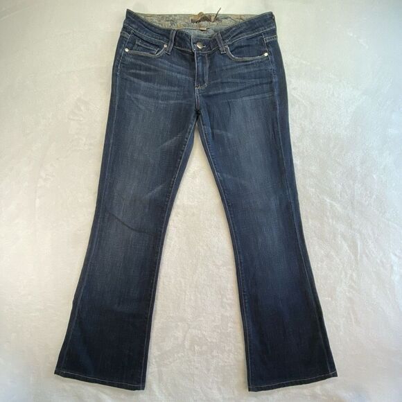 Paige Jeans Womens 28x28 Laurel Canyon boot cut dark blue Denim low rise Y2K‎ - Picture 1 of 14